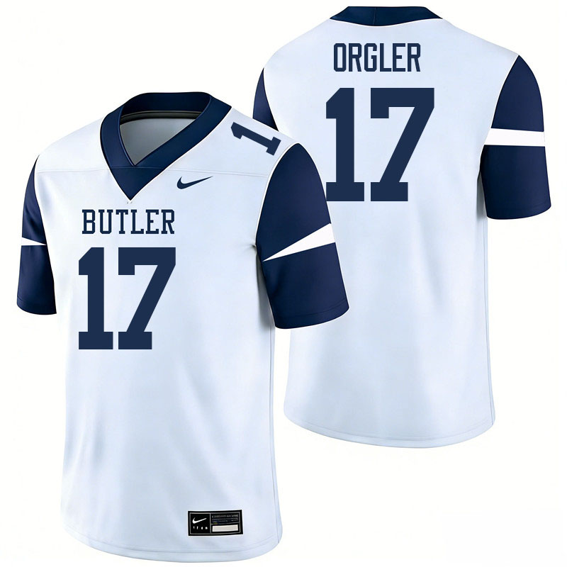 Butler Bulldogs #17 Danny Orgler College Football Jerseys,Uniforms-White